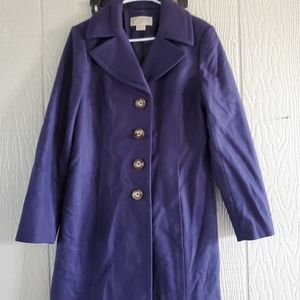 Michael Kors Purple wool blend pea coat sz 12